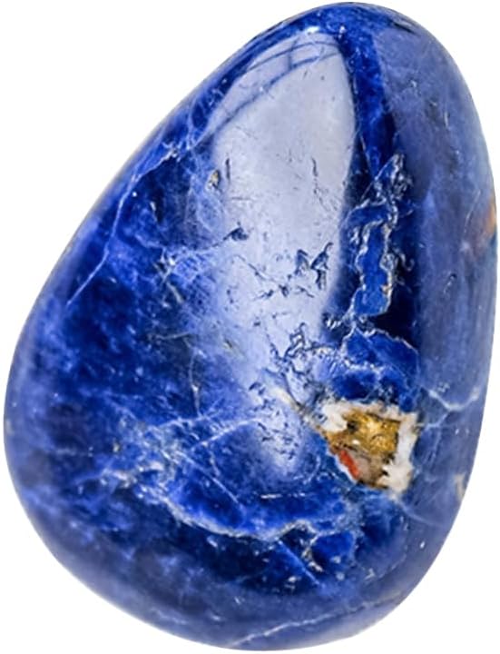 Natural Sodalite Palm Stone, 1.25"-2" Polished Worry Stone, Water Drop Shape Pocket Healing Crystal Gem Stones for Chakra Balancing, Reiki Healing and Crystal Grid