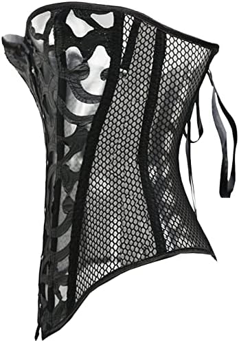 Corset Tops For Women Satin Overbust Lace up Busiter Shapewear Outfit