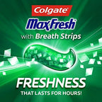 Colgate Max Fresh Whitening Toothpaste with Mini Breath Strips, Clean Mint - 6 Ounce (2 Pack)