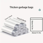 5 Rolls of 75pcs of Thick Disposable Drawstring Trash Bags, Suitable for Household And Office Cleaning, White