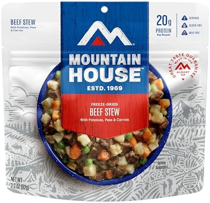 Mountain House Beef Stew | Freeze Dried Backpacking & Camping Food | 2 Servings | Gluten-Free
