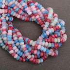 BONNY BOXX 1 Strand Natural 5 * 8mm Morganite Jade Rondelle Beads, Natural Abacus Disk Stone Beads Loose Spacer Gemstone for DIY Bracelet Necklace Jewelry Making