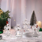 Tioncy 4 Pcs Crystal Angel Hanging Ornaments, and Glass Crystal Angel Decor, Blessing Gift for Women Nurse Coworker Friendship Anniversary(Folded Hands)