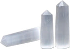 Natural Crystal Selenite Quartz Crystal Point Hexagonal Prisms Obelisk Wand Stone Smooth Polished Surface Home Decor(4-5cm)