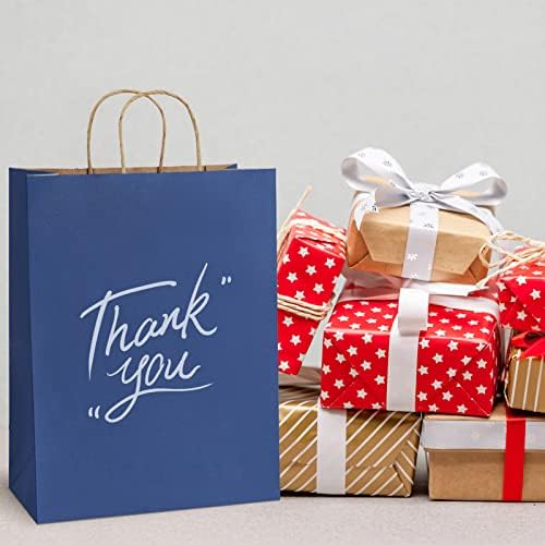 BagDream Navy Blue Gift Bags 13x7x17 50Pcs Large Kraft Paper Shopping Bags with Handles Bulk, for Party Favor, Retail, Merchandise, Grocery, Recycled Paper Sacks
