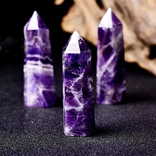 AITELEI Natural Healing Crystals Wands Large, 4.72"-5.11" Crystals Tower Single Point Healing Crystal 6 Faceted Reiki Chakra Stones Crystal Healing Prism for Meditation, Home Decor