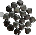 4 Pcs Natural Black Obsidian Love Heart Palm Stone Reiki Balancing Worry Stone(1 Inch)