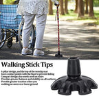 ZJchao Walking Stick Tips, 22mm, 6 Pillar Design, Anti-Slip, Fatigue Reducing, Wide Compatibility Silicone, Silver