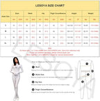 LESOYA Women's Sexy Semi-Opaque Zipper Crotch Leotard Full Bodysuit Catsuit Zentai Suit with 5 Finger Gloves