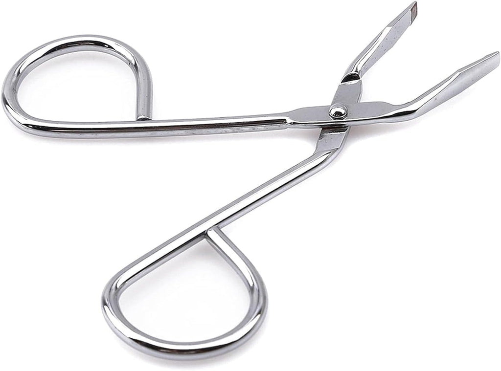 Silver Stainless Steel Eyebrow Scissors Tweezers,Elbow Pliers Clip Scissors,Flat Tip Hair Plucker Hair Removal Tweezers, Shave and Hair Removal