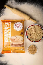 TAJ Signature Sharbati Atta 2-Pounds | Chakki Atta - Stone Ground 100% Whole Wheat Flour, Chappati Flour | No Mix