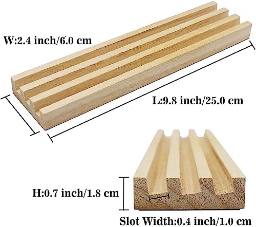 Yuanhe Domino Trays Holders Rack - Set of 4 Wooden Tiles Stand Holders Dimonos Boards for Mexican Train Rummy Chickenfoot
