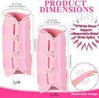 Konohan 2 Pcs Wrist Brace for Kids Youth Carpal Splints Wrist Brace Sports Night Support with Adjustable Compression Straps for Children Sleep (Pink,Age 3-8)