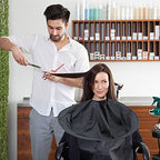 FILFEEL Barber Cloak, Hair Cutting Cape Umbrella Salon Barber Hairdressing Hair For Adult (12-Black)