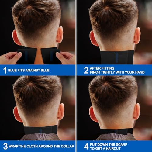 NICEMOVIC 5 Rolls Disposable Barber Paper Neck Strips Barber Accessories, Professional Barber Supplies Stretchy Paper Neck Strips for Salon Haircut Styling-Black