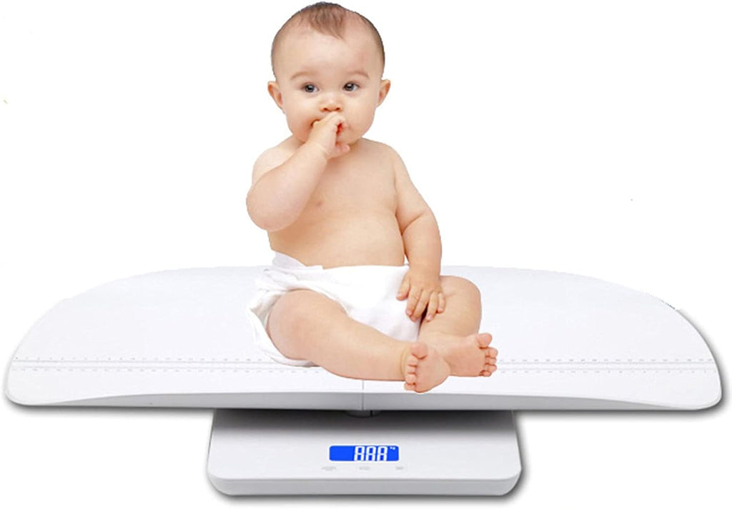 Baby Scale,Multi-Function Toddler Scale,Infant Scale with Hold Function,Measure Toddler/Adult/Puppy/Cat/Weight(Max:100KG) and Height(Max:60CM) Blue Backlight(Unit：KG/LB/OZ).