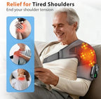 Shoulder Heating Pad with Massage for Rotator Cuff Cordless, Shoulder Massager for Pain Relief Deep Tissue, Heated Shoulder Wrap Brace for Men Women Frozen Shoulder