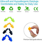 Silicone Ear Plugs for Sleeping,16 Pairs Soft Waterproof Noise Canceling Reduction Earplugs Waterproof Reusable Sound Blocking Earplugs for Concert,Swimming,Study,Loud Noise,Snoring (Light)