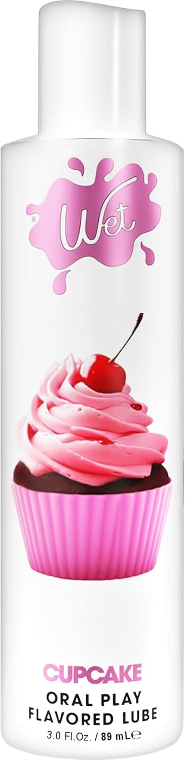 Wet Frosted Cupcake Premium Flavored Edible Lube for Men, Women and Couples | Long-Lasting, Condom Safe, Sugar Free, 3 fl oz
