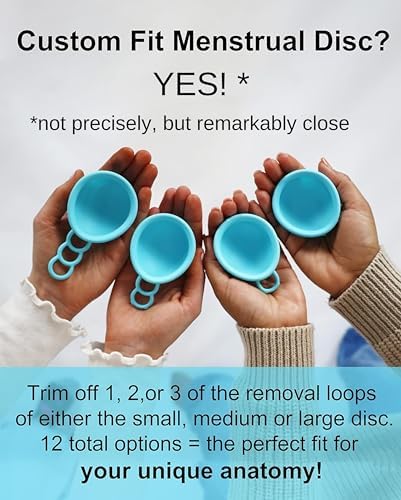 MOONTHLIES Reusable Menstrual Disc | Period Disc with Removal Loop Stem | Alternative to Menstrual Cups for Light or Heavy Flows | Sustainable Alternative to Tampons/Pads (1 Large, Black)