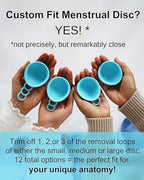 MOONTHLIES Reusable Menstrual Disc | Period Disc with Removal Loop Stem | Alternative to Menstrual Cups for Light or Heavy Flows | Sustainable Alternative to Tampons/Pads (1 Large, Black)