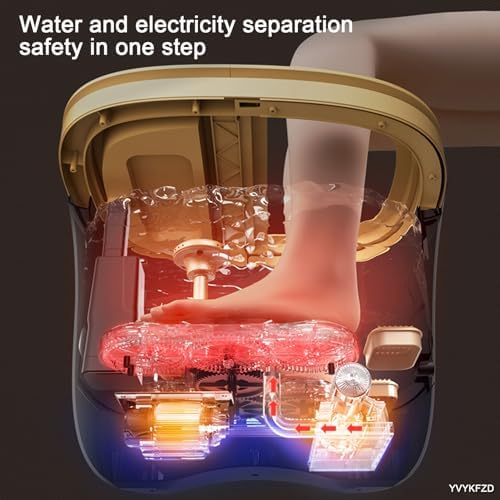 YVYKFZD Foot Spa Bath Massager, Household Foot Bath Basin, Foot Soak Tub with Heat, Red Light, Temperature Control, Jets, for Soothe and Relax Tired Feet