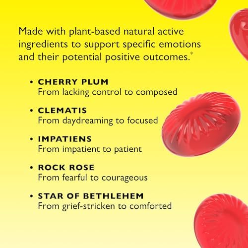 Bach RESCUE PASTILLES, Watermelon Flavor, Stress Relief Lozenges, Homeopathic, Flower Essences, 35 Count