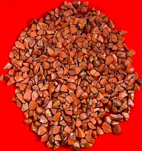 Indian Consigners Natural Crushed Polished Tumbled Gem Stone Chips, Decoration & Healing Crystals (Red Jasper)