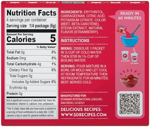 Simply Desserts Sugar-Free Strawberry Jel, 6-Pack – Vegan Dessert, Keto Snacks, Diabetic Friendly & Kosher, 1.7 Oz Ea
