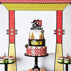 11th Happy Birthday Cake Topper Kung FU Ninja Themed Karate Boy Girl Glitter Party Cake Decorations