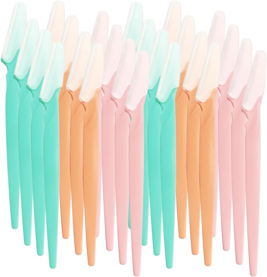 Dermaplaning Tool 24 Pcs Face Razors for Women and Men Eyebrow Razor with Cover Face Shaver Facial Hair Removal Eyebrow Trimmer