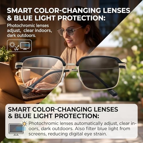 2026 New Automatic Color Changing Reading Glasses For Women＆Men,Smart Autofocus Glasses For Near And Far