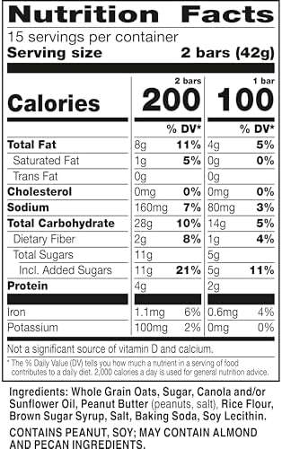 Nature Valley Crunchy Granola Bars, Peanut Butter, 30 Ct, 22.35 oz (15 Pouches)