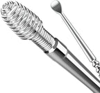 Spring Ear Wax Cleaner Tool Set Ear Cleaner Ear Cleaner Tool Ear Wax Removal Spoon Double Ended with Stainless 360° Spiral Ear Massage Cleaning Tool Ear Cleaner Cleaning Brush and Storage Box Silver