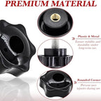 4 Set Replacement Arm Adjustment Knobs Rollator Walker Replacement Knobs Adjustment Bolts Drive Walker Replacement Parts, M6 Track Bolt Set T Track Bolts for Vive Mobility (Black)