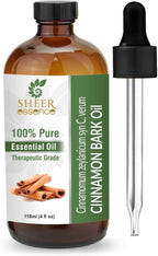 Essential Oils 4oz - 100% Pure and Natural - Therapeutic Grade Oil - Huge 4 Fluid Ounces Bottle with Premium Glass Dropper (Cinnamon Bark Oil)