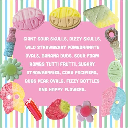 VINTERLAND - Bubs Swedish Candy Mix (1.2 Pounds) - Big Bubs Ovals - Big Bubs Swedish Candy Skulls - Happy Flowers - Sugared Strawberries, Bubs Tutti Frutti Rombs, and more - Vinterland Dream Edition