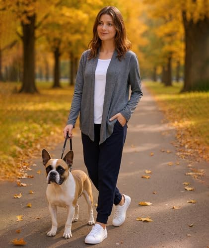 GYS Women's Cardigans Bamboo Viscose Second-Skin Softness All-Day Drape Long Sleeve Open Front Versatile Loose Outwear