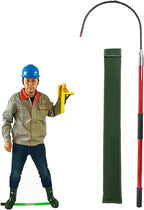 Rescue Hook Hot Stick 220Lbs, Electrical Safety Rescue Hook for New Energy Vehicle Repairs, Body Rescue Hook Insulated, Portable Emergency Rescue Pole Electrical Safety Kit 3' 5' 6' 10'(Red,9.8ft/3m)