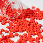 NIPEOR Christmas Edible Red Star Sprinkles for Cupcake Decorations,Edible Pearl Sprinkles 4.6oz/130g,Star Sprinkles for Cake Decorating,Cupcake Red Sugar Candy (Small red star)
