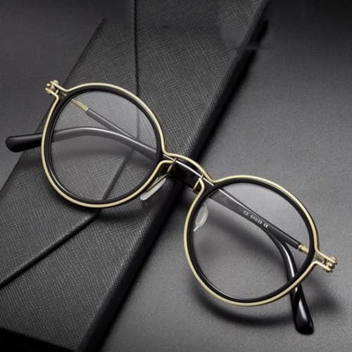 Pure Titanium Retro Round Reading Glasses for Men and Women, Anti-Blue Light Anti-Fatigue Cheaters Reader, Stylish Lightweight Computer Presbyopia Eye Glasses