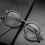 Pure Titanium Retro Round Reading Glasses for Men and Women, Anti-Blue Light Anti-Fatigue Cheaters Reader, Stylish Lightweight Computer Presbyopia Eye Glasses