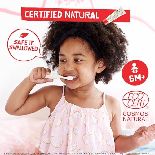 Jack N' Jill Natural Toothpaste for Baby and Infants - Fluoride Free Training Toothpaste, 40% Xylitol, BPA-Free - Flavor Free, 1.76 oz (Pack of 1)