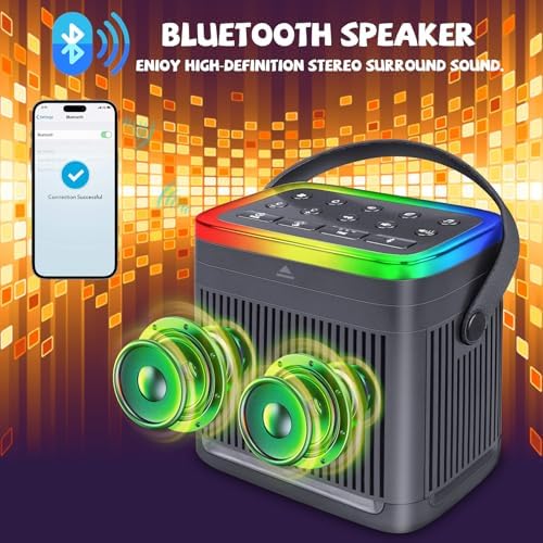 BIGMONAT 3-in-1 White Noise Sound Machine with 70 Sounds, Bluetooth Speaker & 7-Color Night Light,USB Rechargeable,Adjustable Brightness & Timer， White Noise Sleeping for Babies, Kids, and Adults