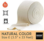Elastic Tubular Support Bandage - Reusable Elastic Tubular Compression Bandage Roll for Leg, Knee, Thigh, Arm & Elbow - Cotton Spandex, Natural Color (E (3.5 Inches x 33 Feet))