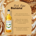 Monin - Banana Syrup | Premium Syrup for Cocktails, Mochas & More | Clean Label with No Artificial Flavors, No Artificial Preservatives (1 Liter)