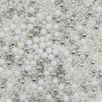 Edible White & Silver Sugar Pearls Sprinkles Candy Mix Size Pearls Cake Decorations Cupcake Toppers Decorating Perfect for Wedding Party Valentine Supplies 4.58OZ