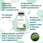 Nature Restore Rosemary Extract Supplement, Standardized to 20 Percent Carnosic Acid, 90 Capsules, Manufactured in USA, Non GMO, Gluten Free