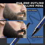 Noerrors Beard Pencil Kit Beard Filler Pen Dual End 4 Tips Beard Pen and Brush Set Hairline Moustache Eyebrows Beard Filling Shaping Styling Makeup Tools Waterproof Longlasting For Men #Black