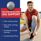 Dr. Arthritis Calf Compression Sleeves for Men and Women, Doctor Developed Leg Support, Medical Footless Compression Socks (Small, Grey, 1 Pair)